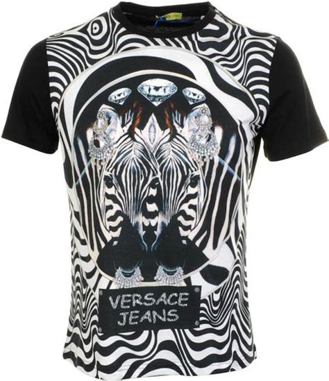 versace zebra t shirt|Versace polo shirts.